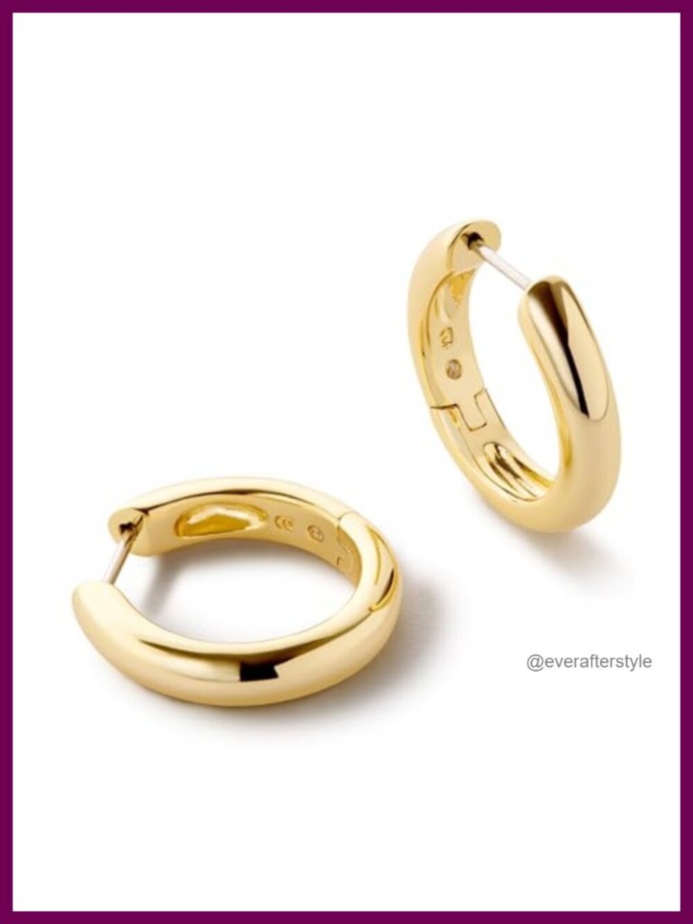 14k Gold Plated Chunky Huggie Hoop Earrings Hypoallergenic Water Resistant